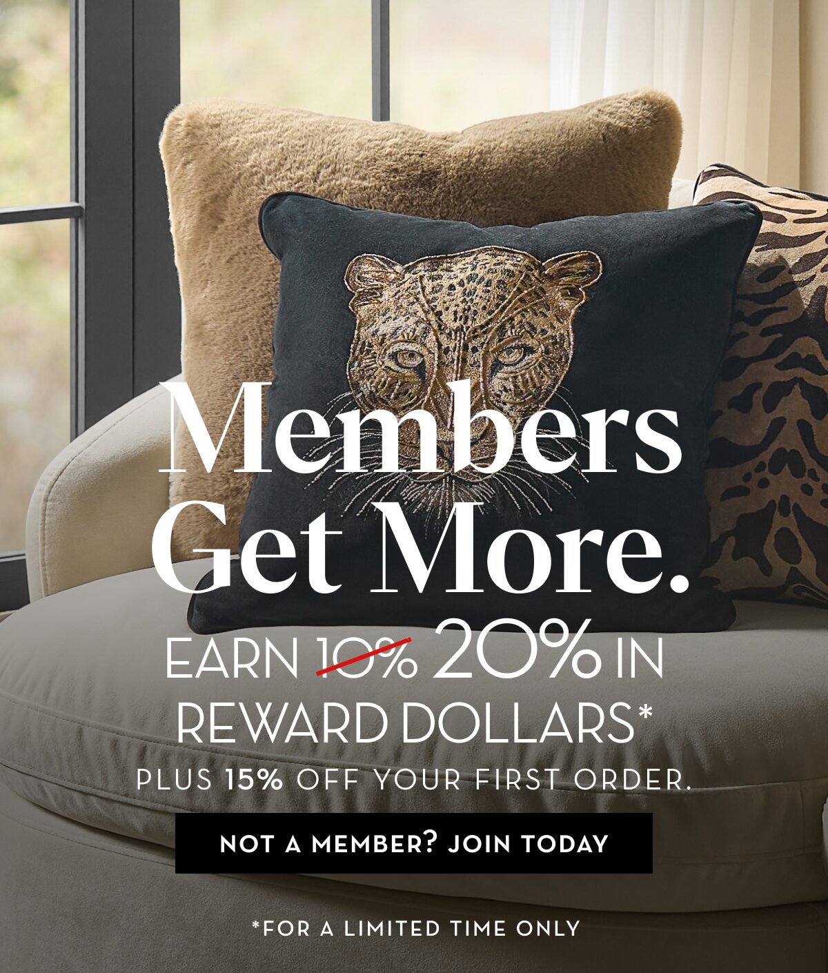 15% off first order + earn 20% in reward dollars