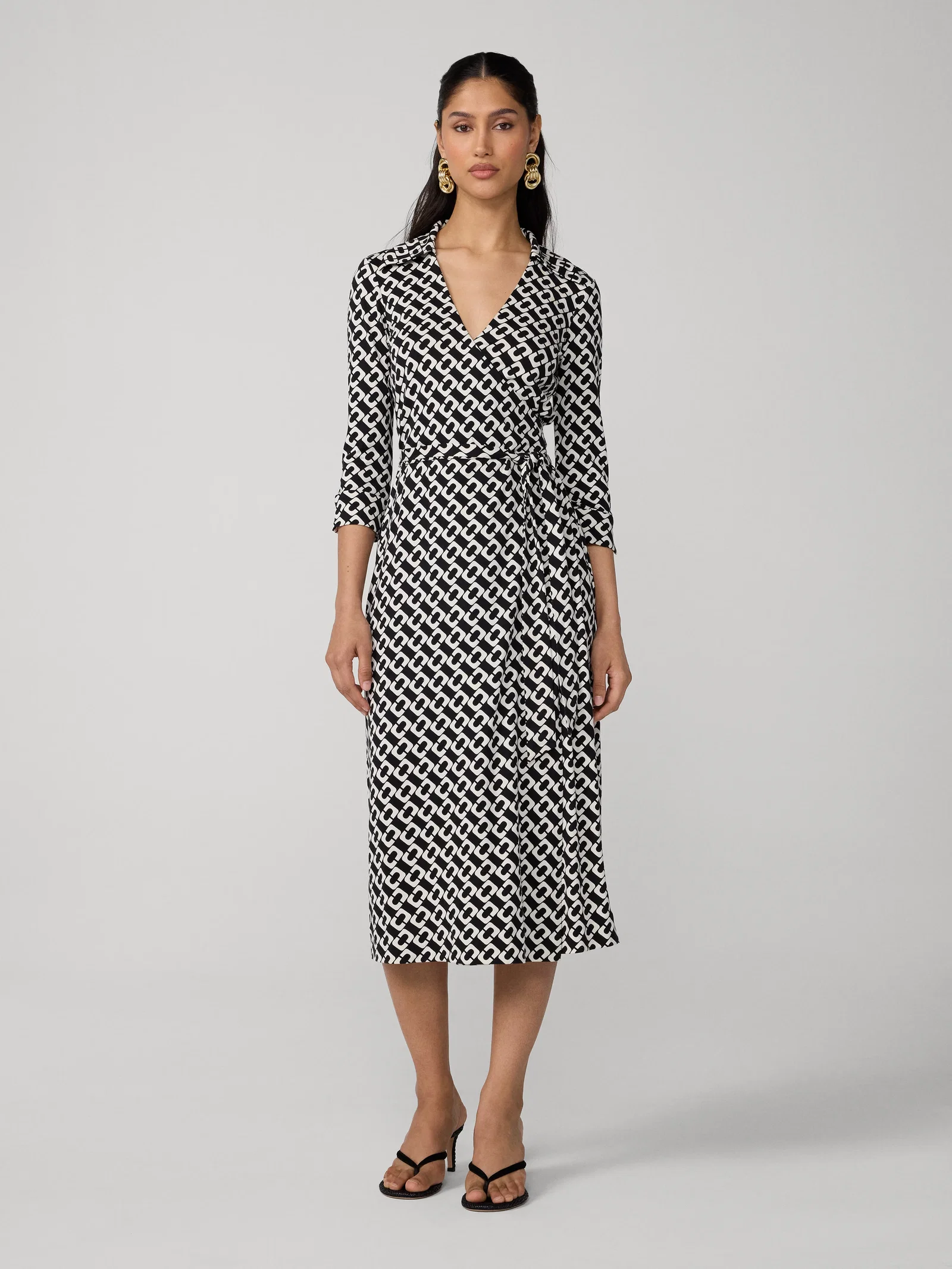 Image of Abigail Silk Jersey Midi Wrap Dress