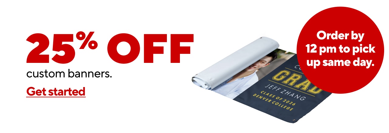 25% off Custom Banners