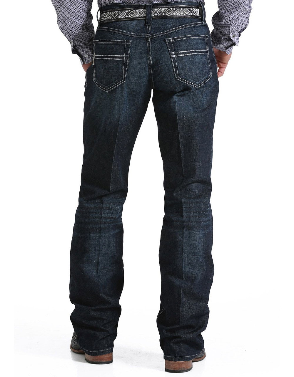 Image of Cinch Men's Carter 2.4 Stretch Mid Rise Relaxed Fit Boot Cut Jeans - Rinse