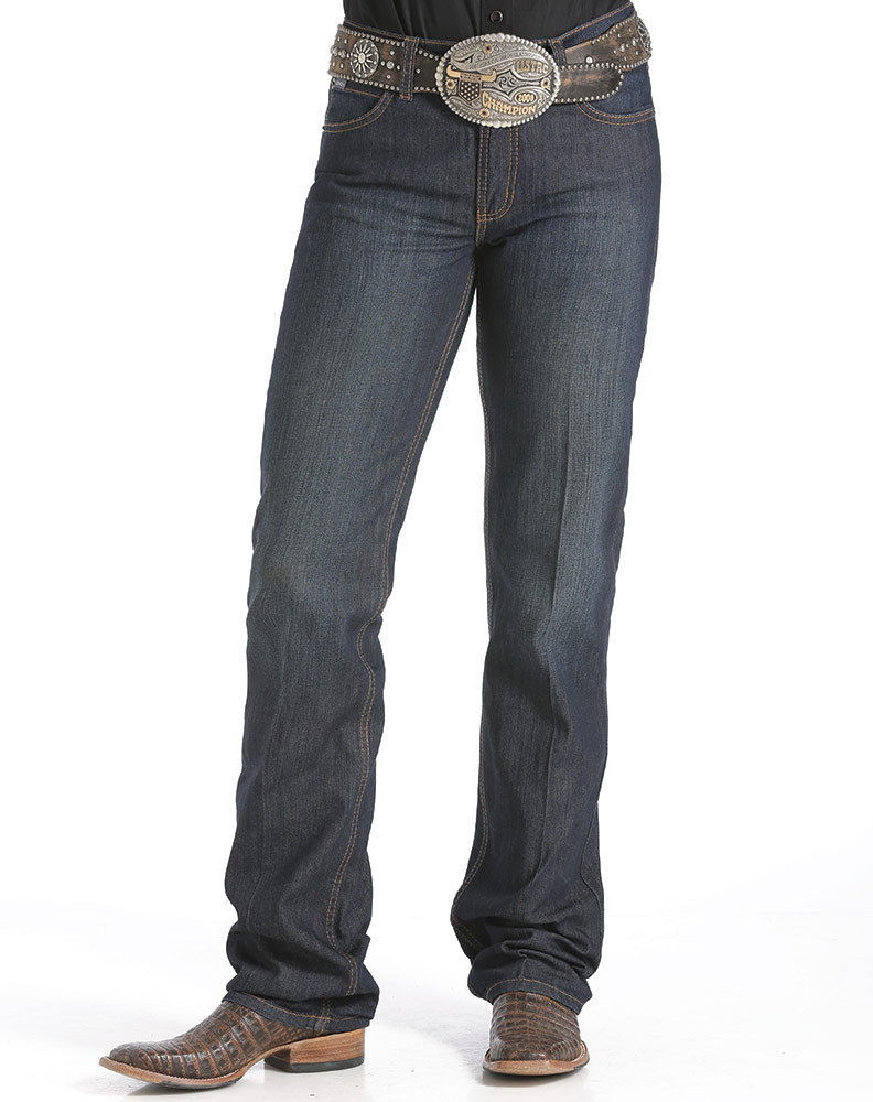 Image of Cinch Women's Jenna Stretch Mid Rise Relaxed Fit Boot Cut Jeans - Rinse