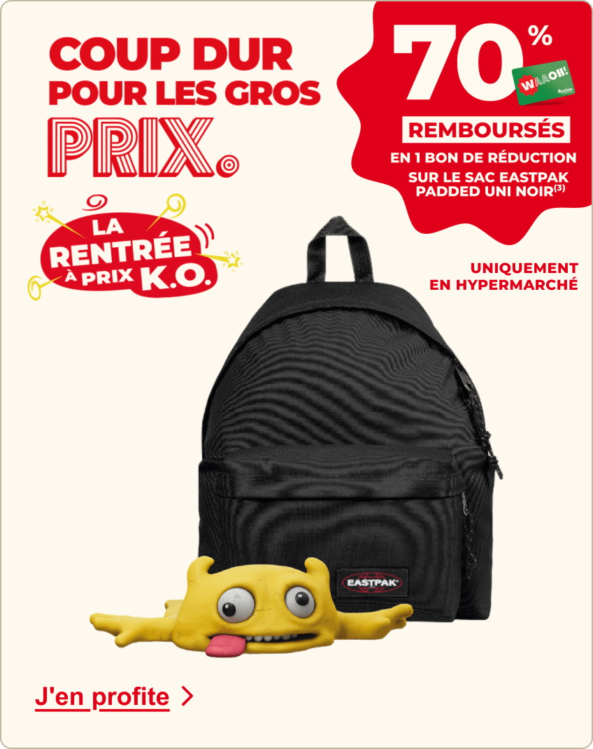 70% de remboursés sur les sacs eastpack