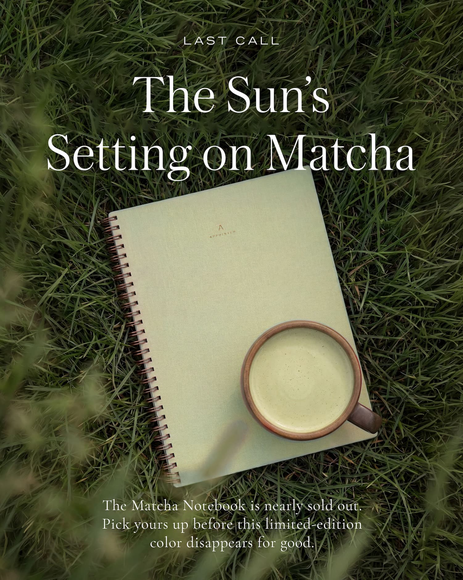The Matcha Notebook is nearly sold out. Pick yours up before this limited-edition color disappears for good.