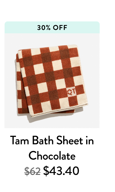 tam bath sheet in chocolate