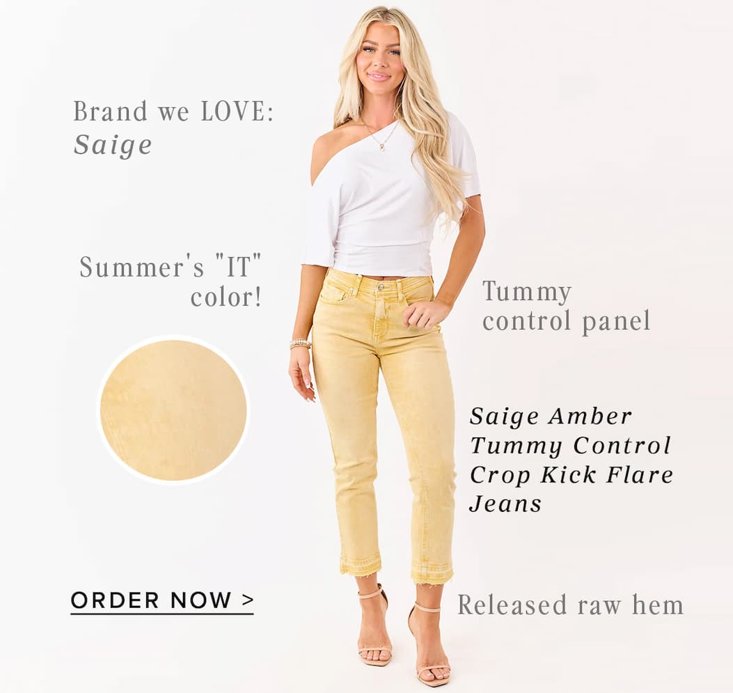 Saige Amber Tummy Control Crop Kick Flare Jeans