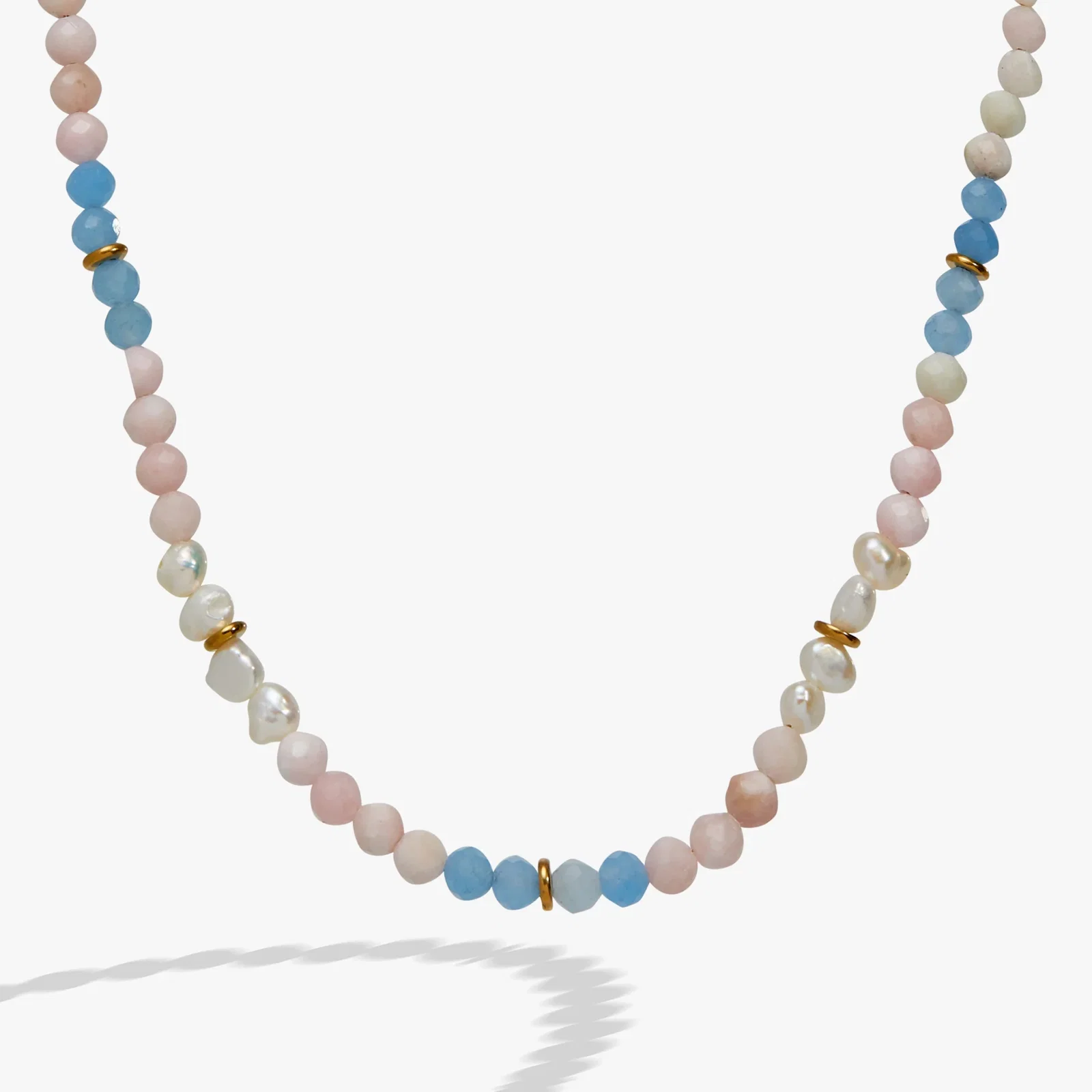 Image of Sandy Peach Ombre Semi-Precious Beaded Necklace