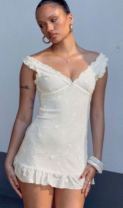 Feeling Alive Tie Back Mini Dress White