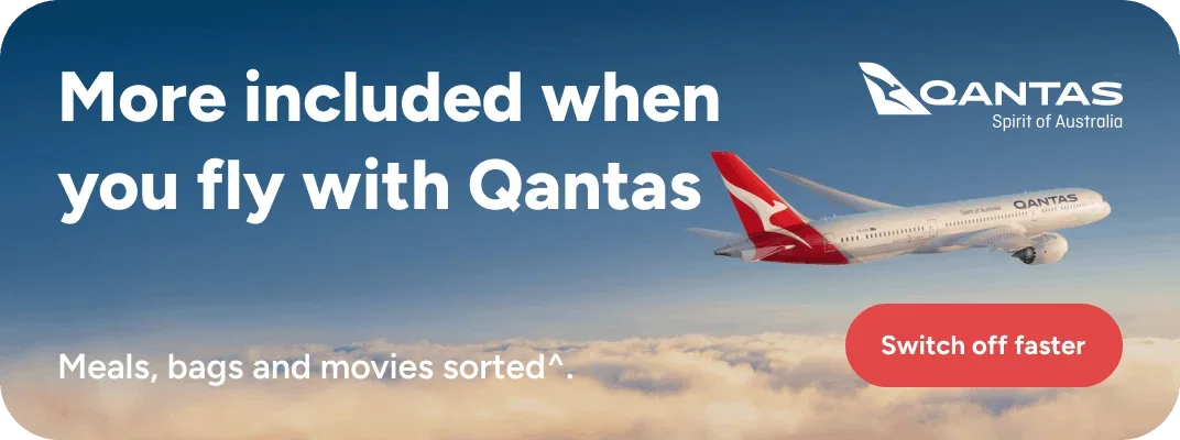 Qantas plane in the sky