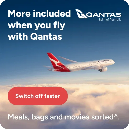 Qantas plane in the sky
