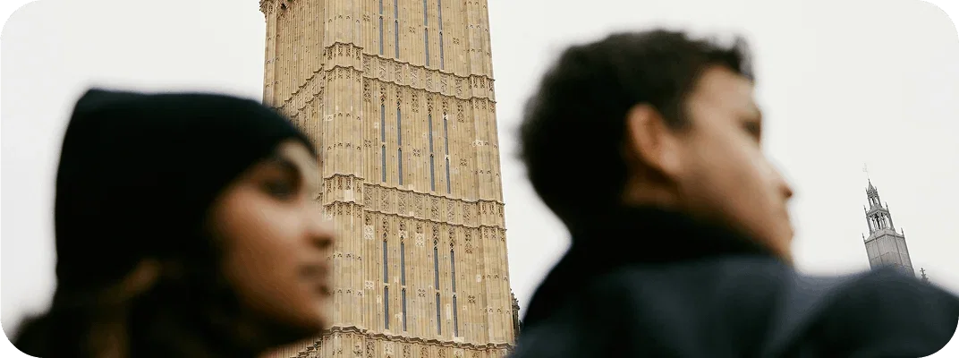 People looking into the distance in Europe