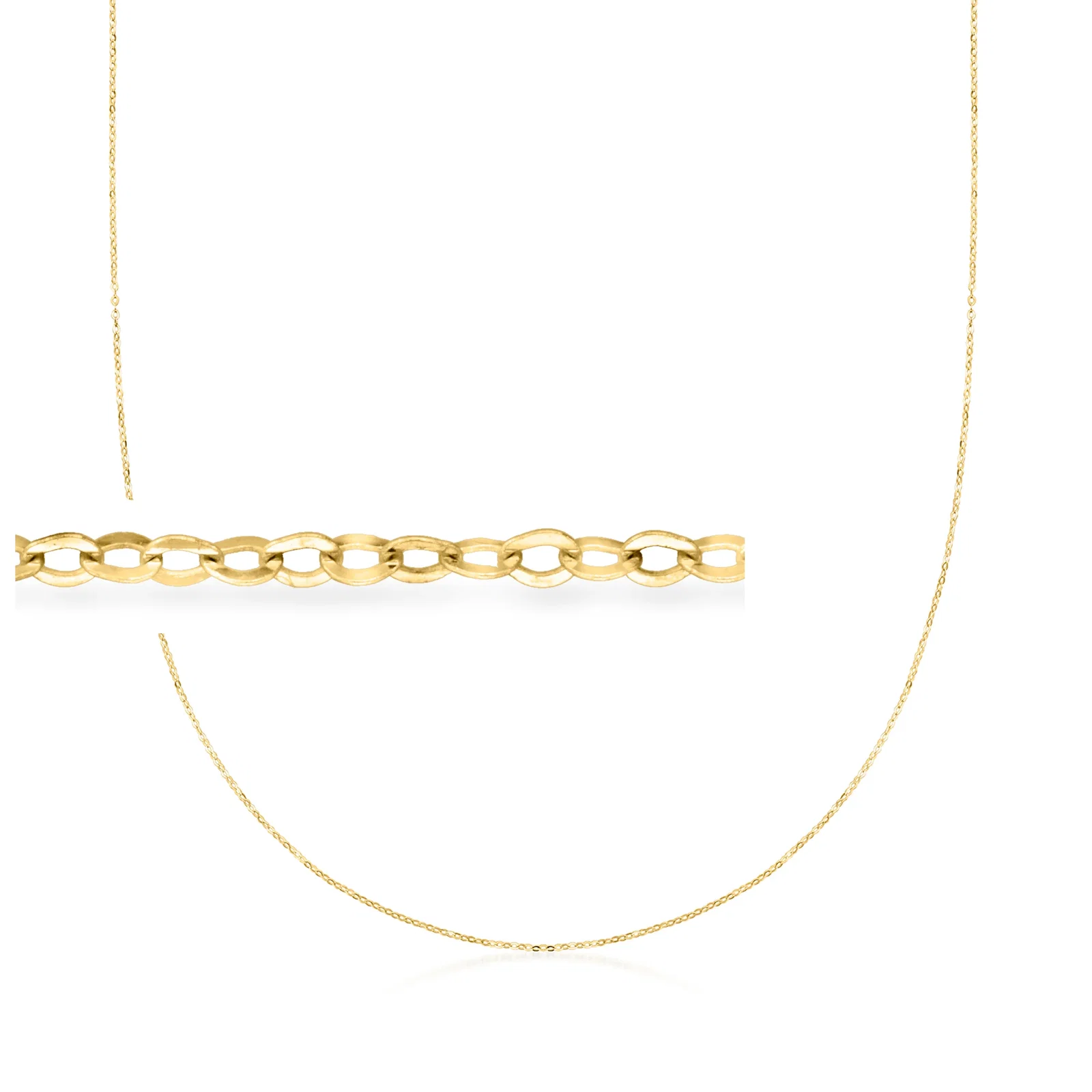 Image of Italian 1mm 10kt Yellow Gold Cable-Chain Necklace