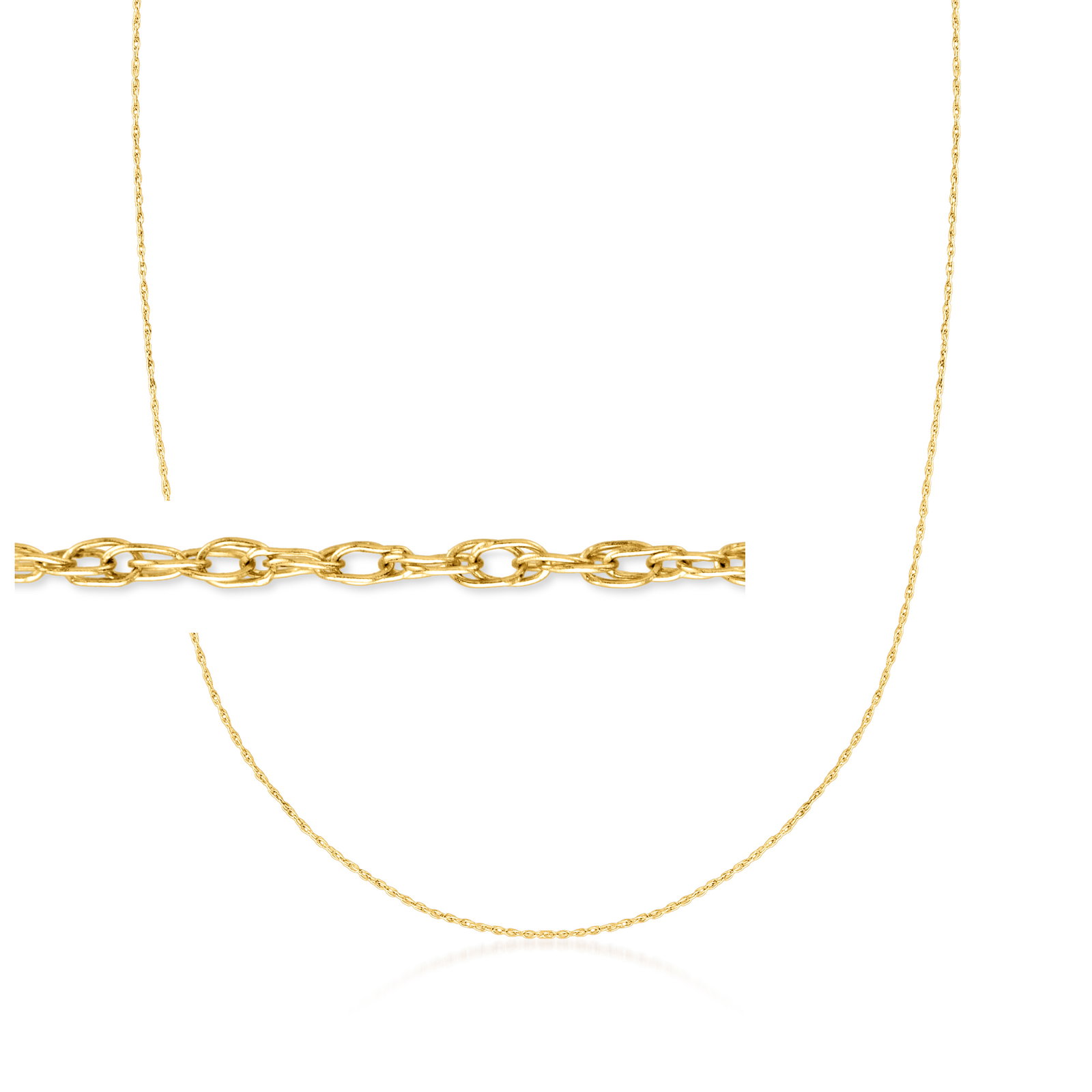 Image of 0.7mm 14kt Yellow Gold Rope-Chain Necklace