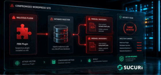 WordPress PBN Plugin Drops Dual Webshells via Database Injection