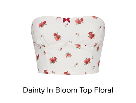 Dainty In Bloom Strapless Crop Top Floral
