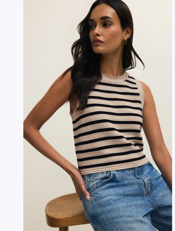 Shop Emori Striped Muscle Tank