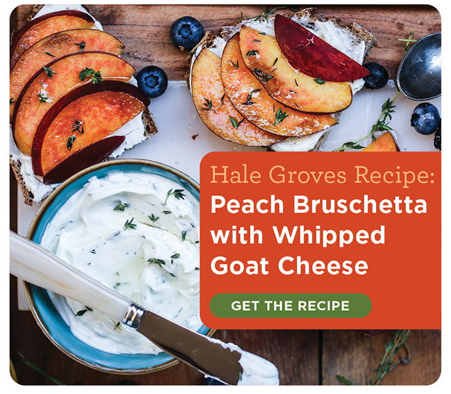 Peach Bruschetta with Whipped Goat Cheese Recipe