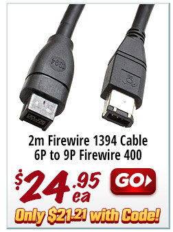 2m Firewire 6P to 9p Cable
