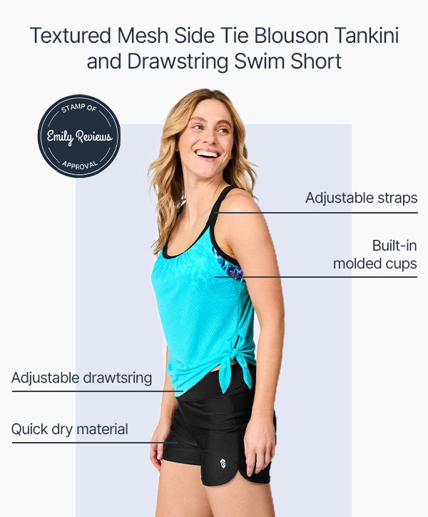 women's tankini and drawstring swim short