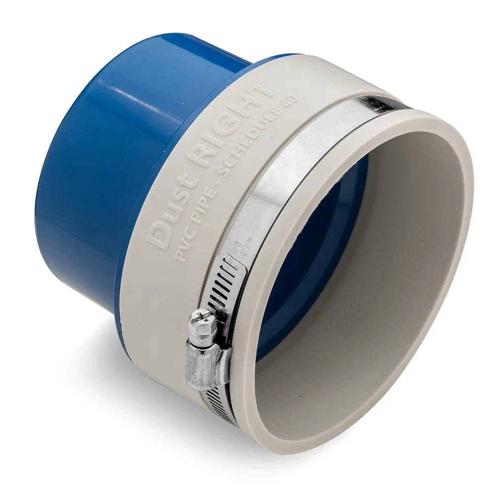 Dust Right Schedule 40 PVC Adapter, 4'' PVC to 4'' Hose