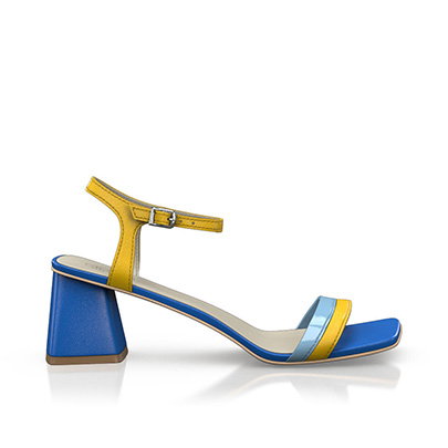Sandalen mit eckiger Zehenpartie und Absatz