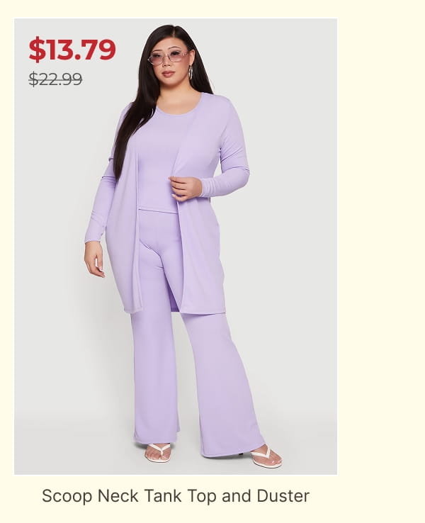Shop Plus Size Scoop Neck Tank Top and Duster