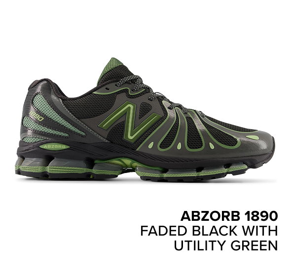 ABZORB 1890 FADED BLACK with UTILITY GREEN