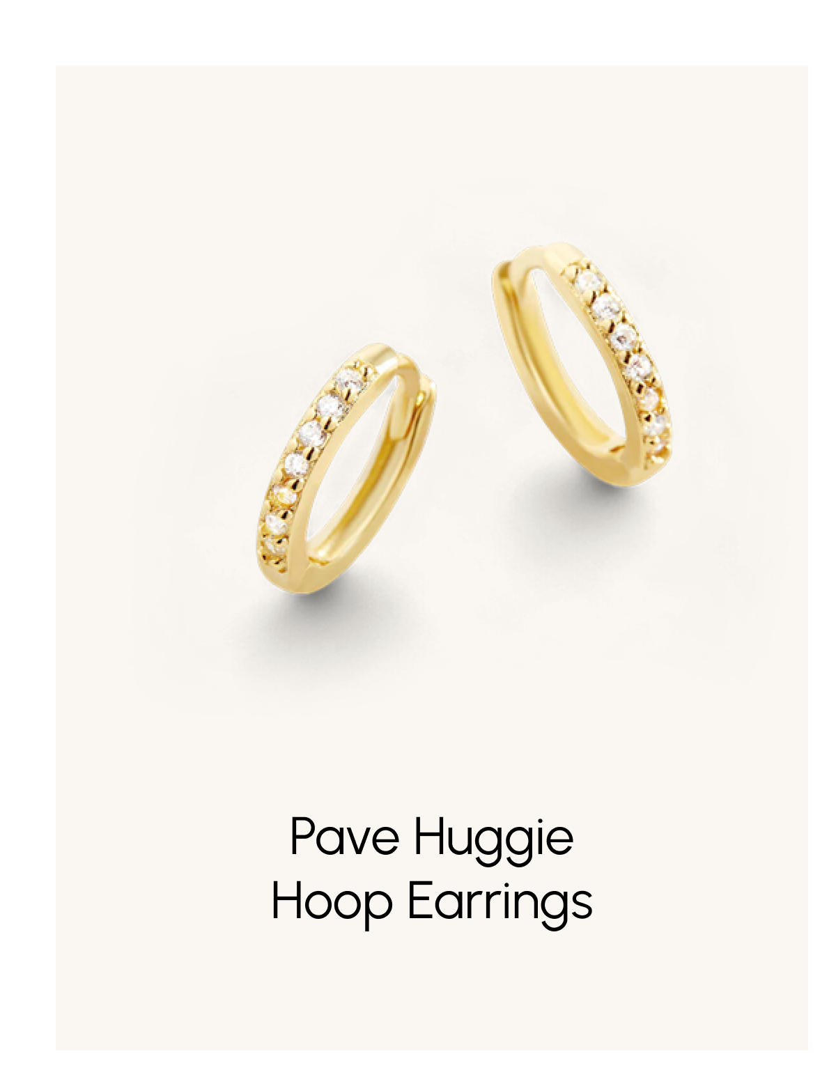 Pave Huggie Hoop Earrings