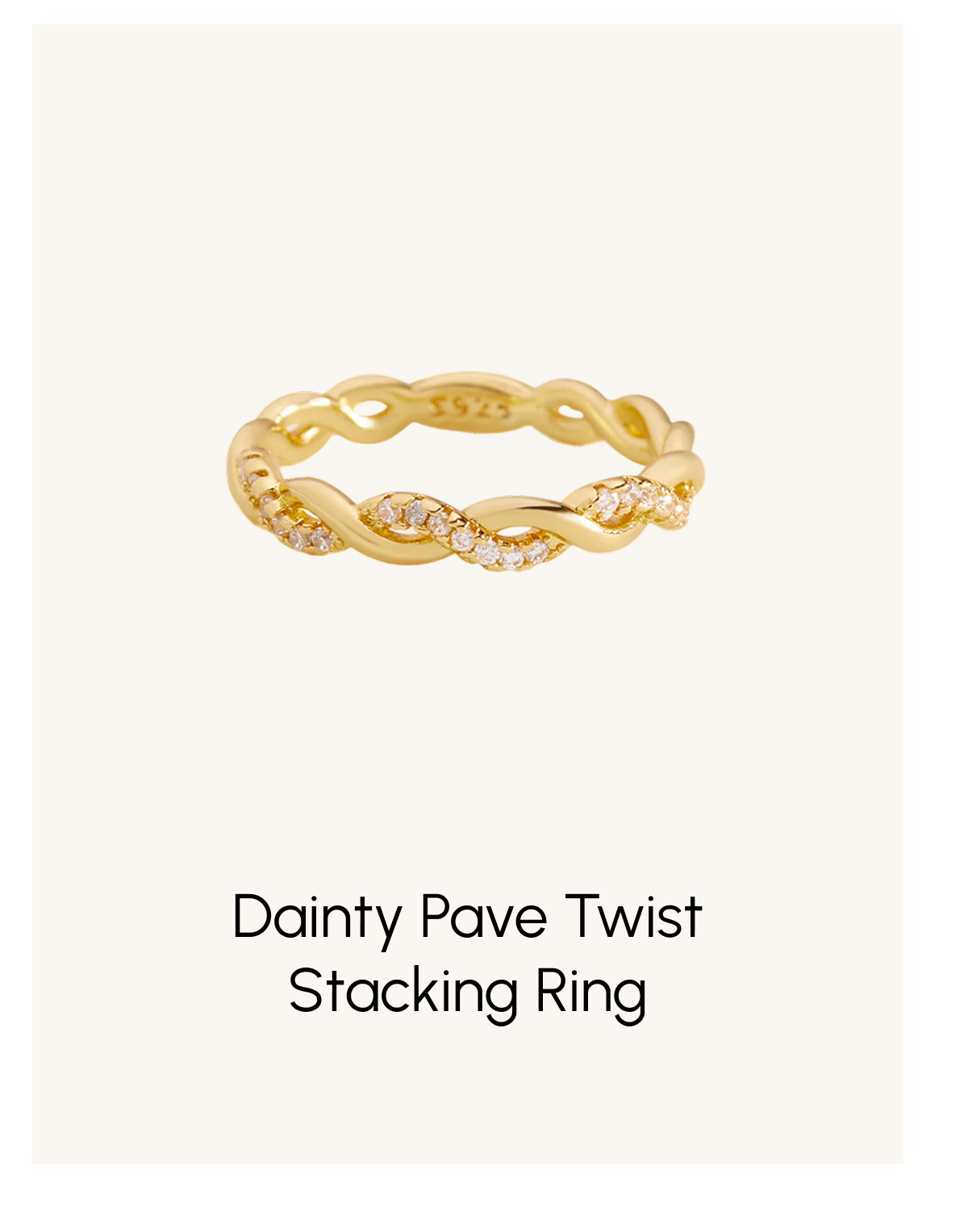 Dainty Pave Twist Stacking Ring