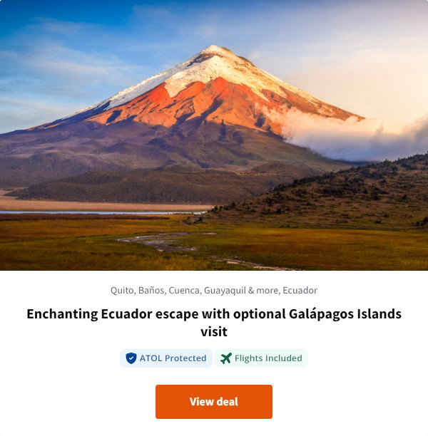 Enchanting Ecuador escape with optional Galápagos Islands visit
