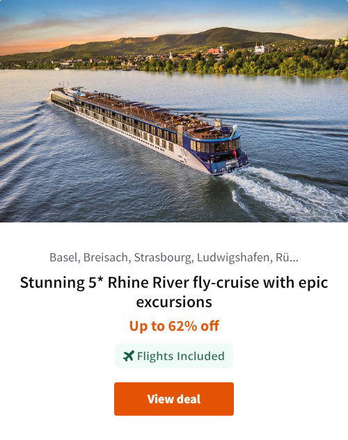 Stunning 5* Rhine River fly-cruise with epic excursions