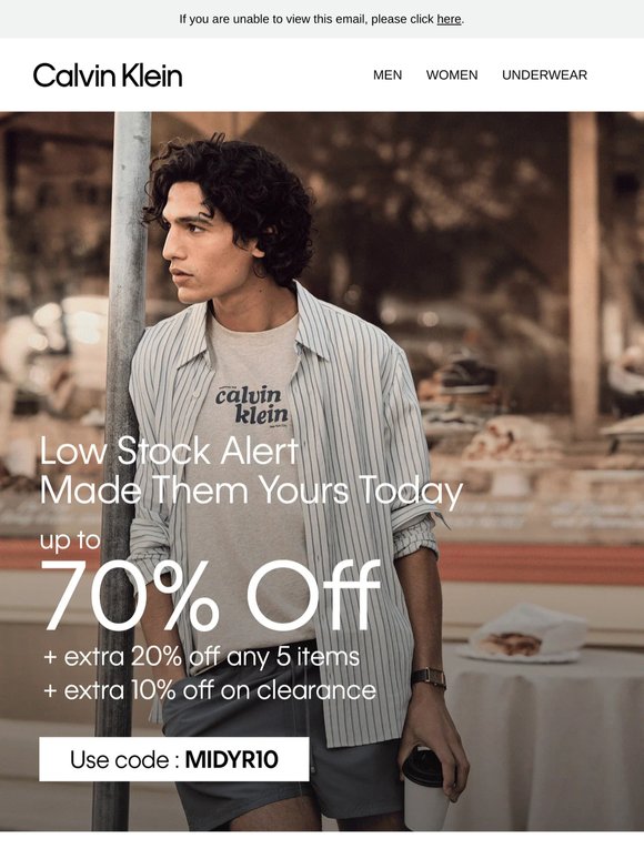 Low Stock Alert: Top Styles at Up to 70% Off