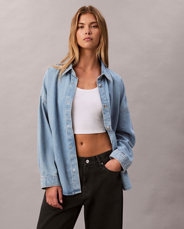 COTTON LINEN DENIM SHIRT