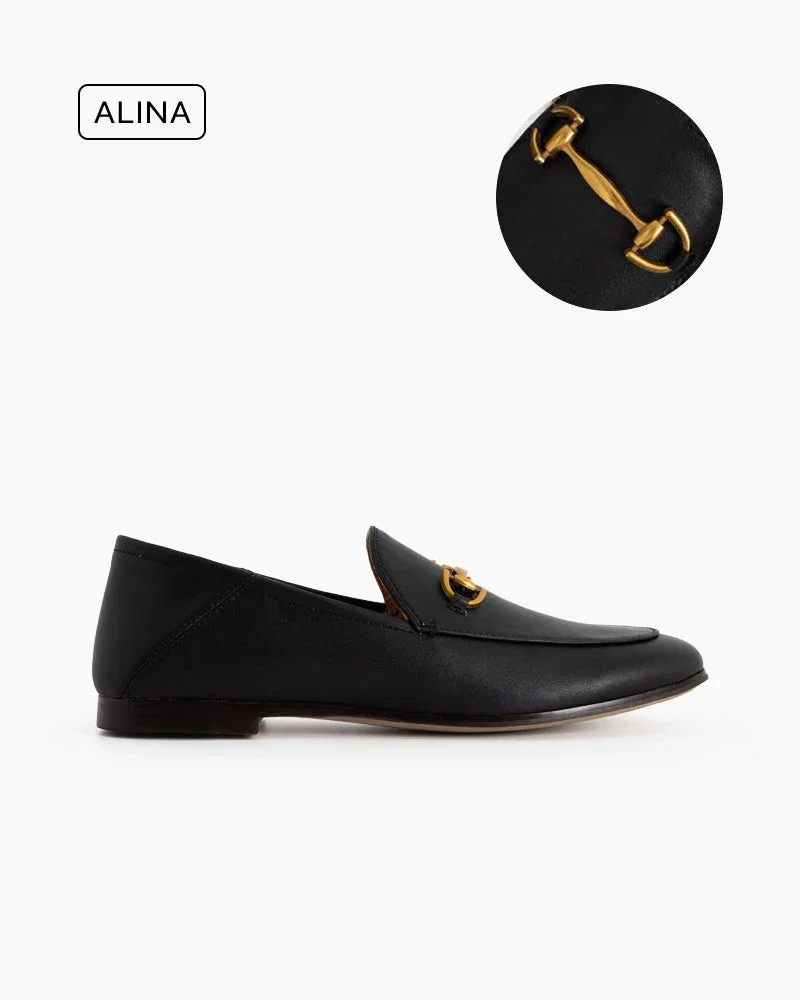 (Clean Up) Alina Sleek and Sophisticated Leather Flat Loafers