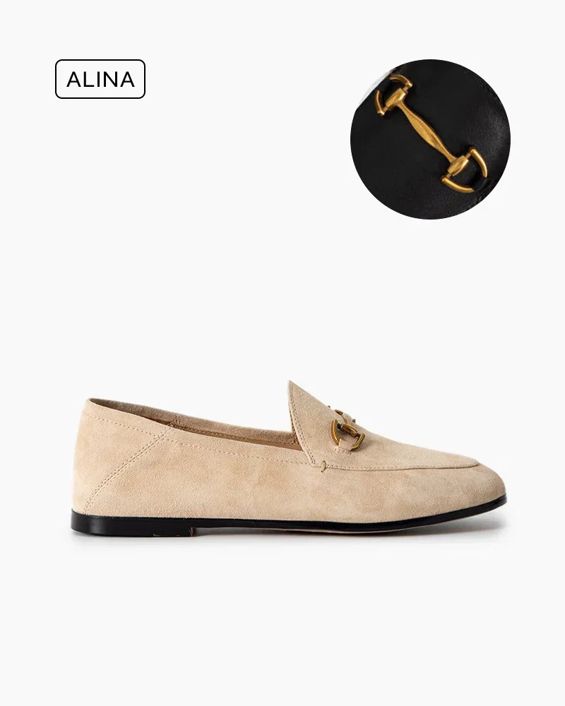 (Clean Up) Alina Urban Elegance Suede Flat Loafers
