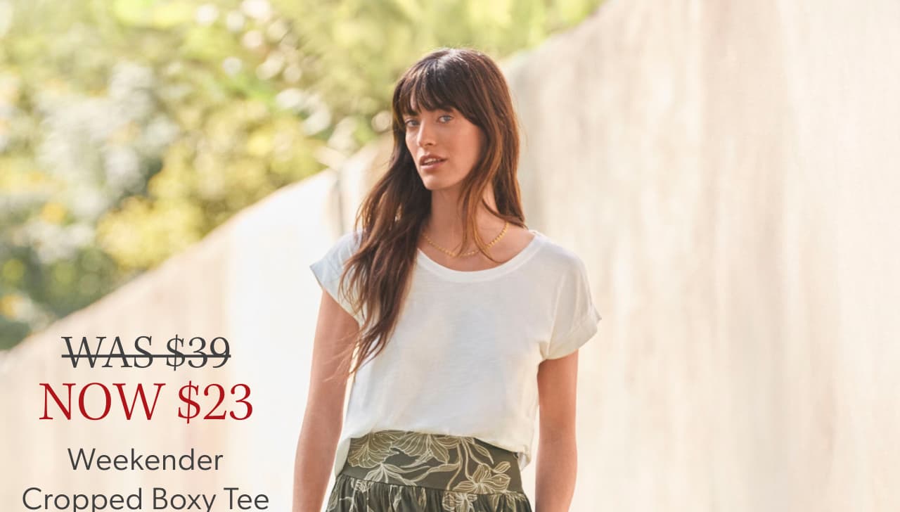 Was $39 Now $23 Weekender Cropped Boxy Tee