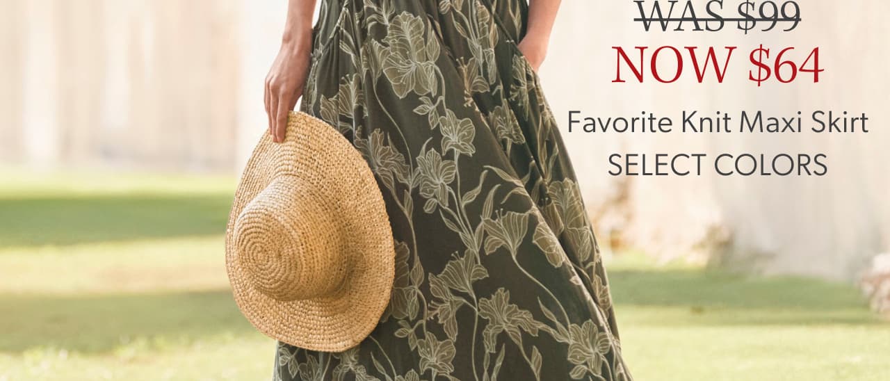 Was $99 Now $64 Favorite Knit Maxi Skirt SELECT COLORS