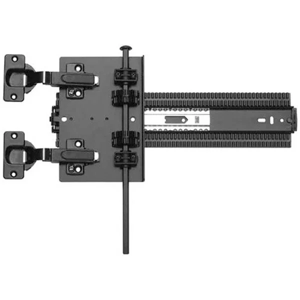 Knape and Vogt 8091SP EB 22, KV 8091- 22" Length Synchronized 4x4 Pocket/Flipper Door Slides (2), Hinges, Mounting Plates, and Pinion Shaft Sold Separately, Ebony Black 