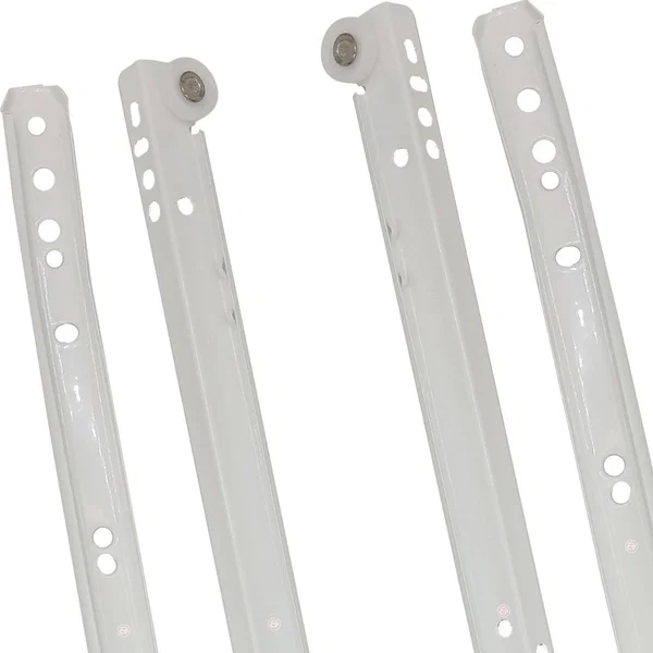  Builders Line White Epoxy Coated Self-Close Euro Drawer Slide, 22 inch, 3/4 Extension, 75 lb Rated, Side Mounted (Pair)