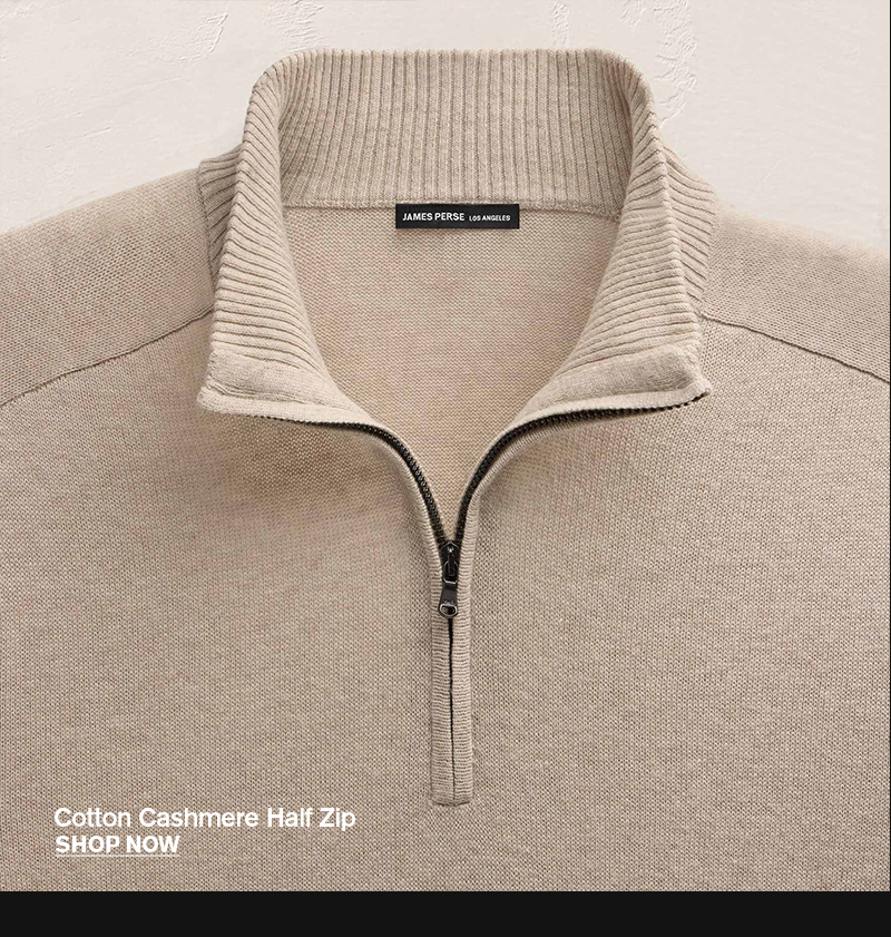 MEN'S COTTON CASHMERE HALF ZIP