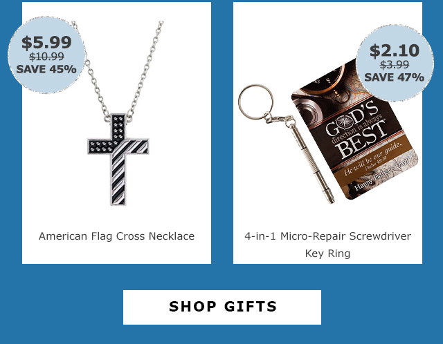 Pop Up Cards | American Flag Cross Necklace