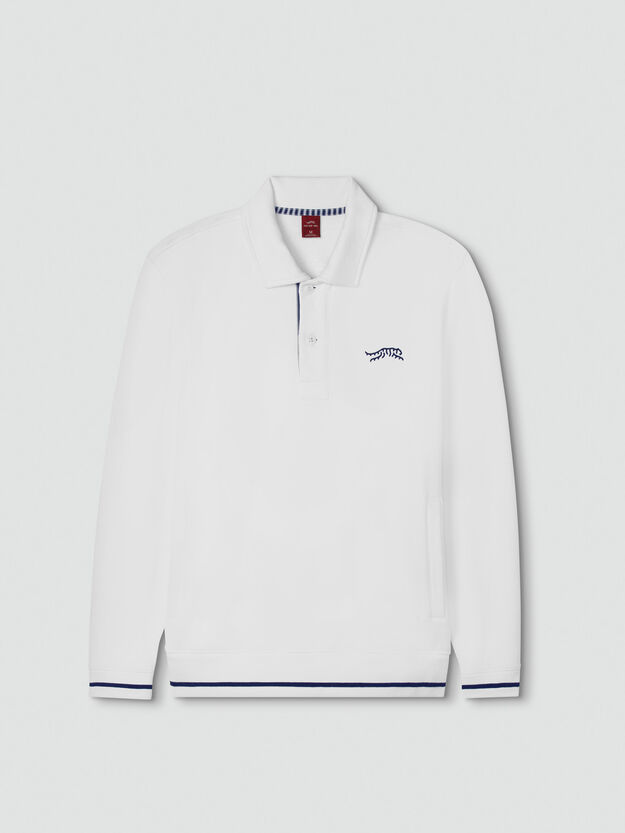 Bayside Fleece Polo - White