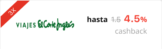 Viajes El Corte Inglés x3 hasta 4.5% cashback