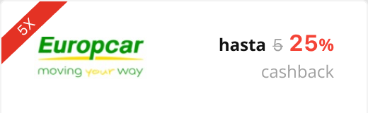 Europcar x5 hasta 25% cashback