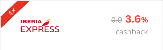 Iberia Express x4 3.6% cashback