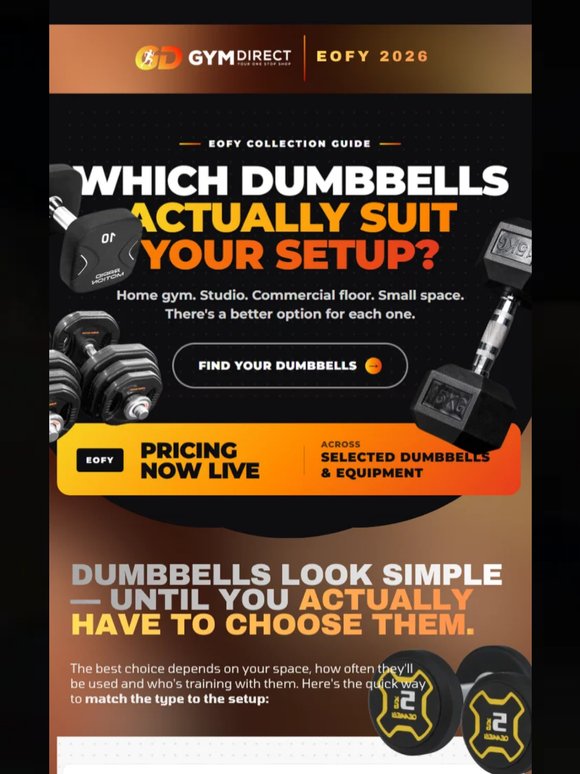 👉The dumbbell aisle needs explaining.