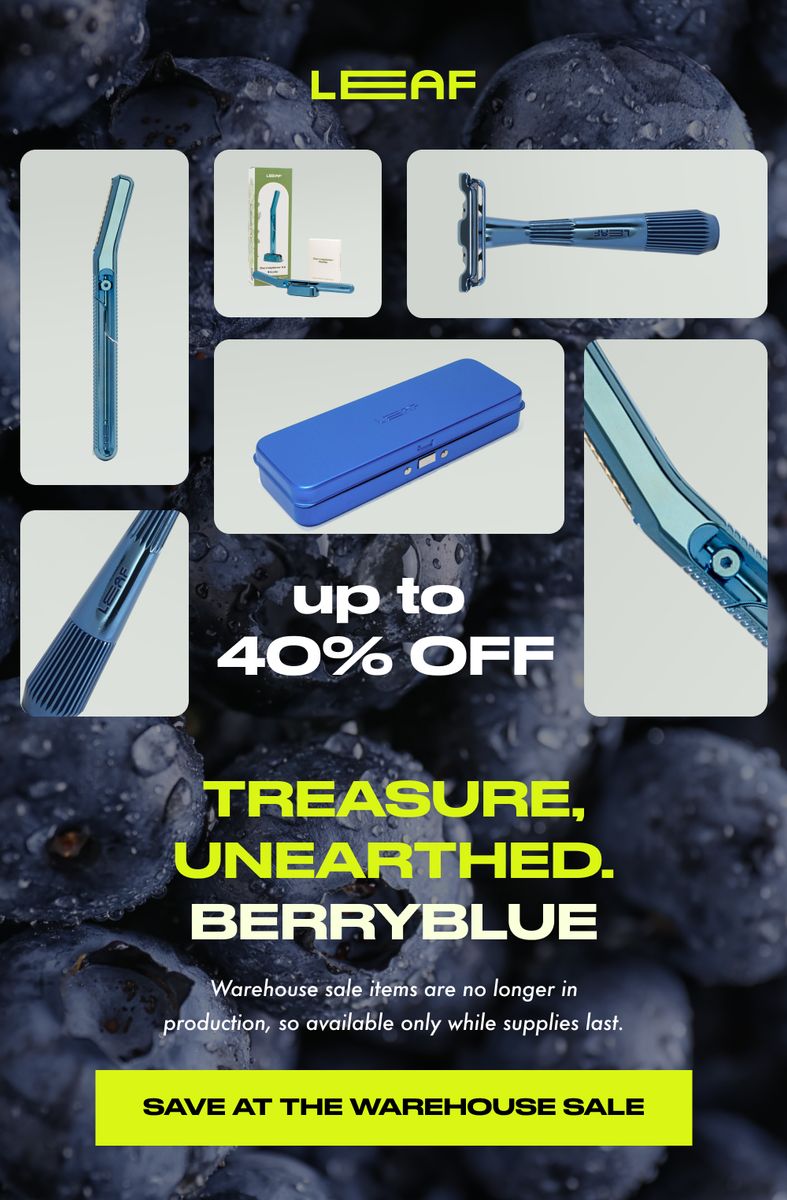 up to 40% off berryblue razors in the warehouse sale