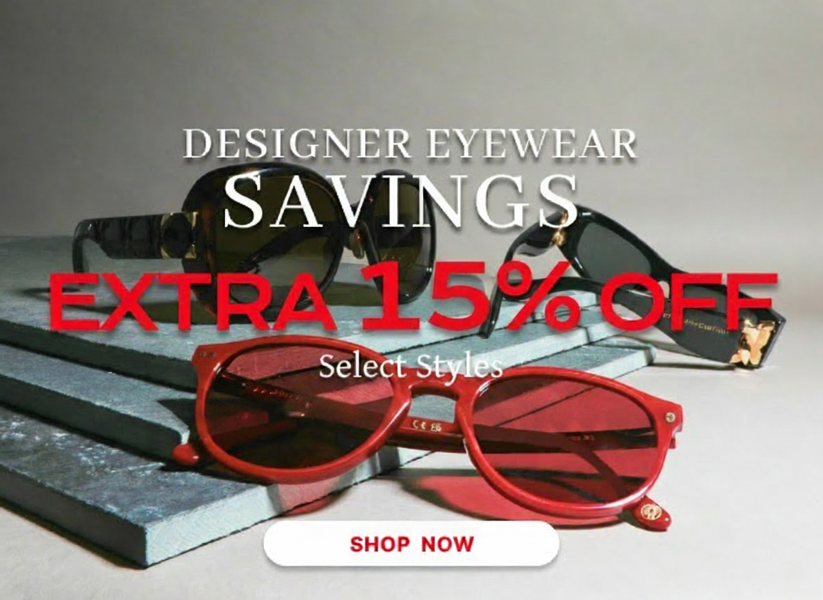 Designer eyewear savings: Extra 15% off select styles. Shop now.