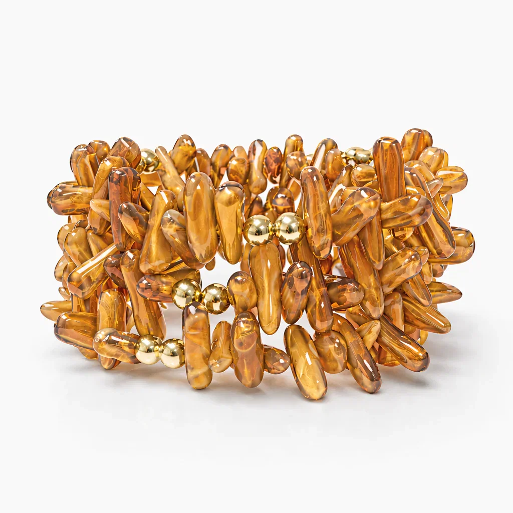 Image of Amber Coral Wrap Bracelet