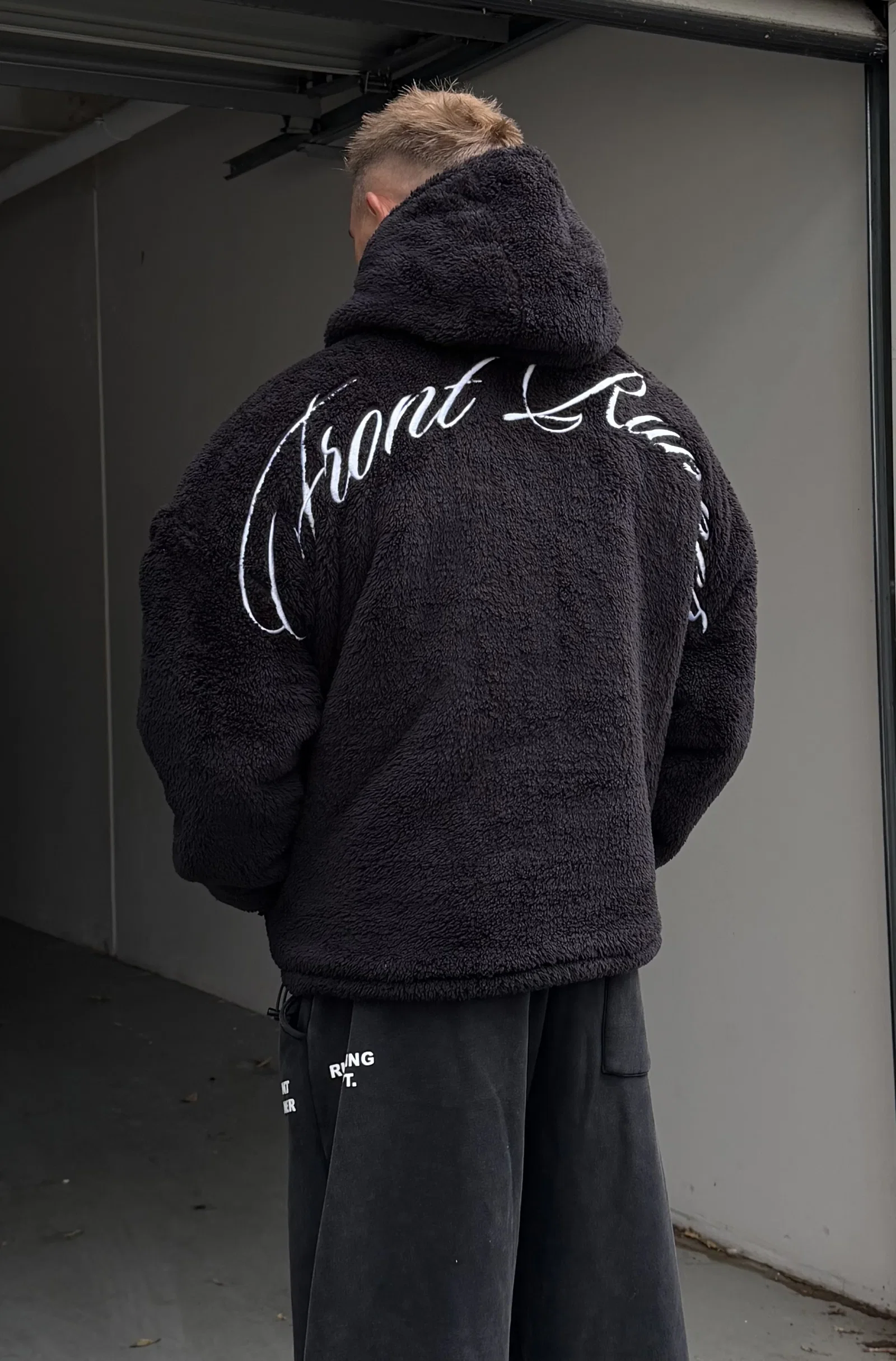 Image of FR Hooded Sherpa Jacket - Black