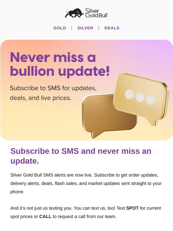 SMS alerts are now live! Subscribe and never miss an update.